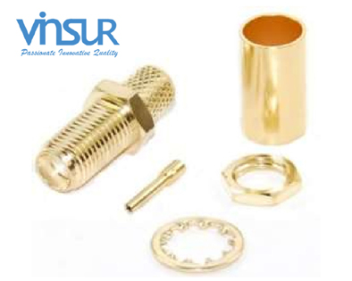 11521216 -- RF CONNECTOR - 50OHMS, SMA FEMALE, STRAIGHT, BULKHEAD REAR MOUNT, CRIMP TYPE, LMR-240 CABLE